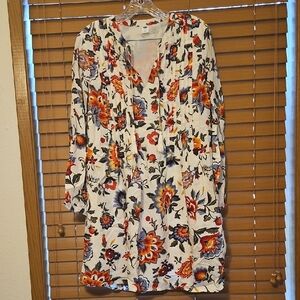 Beautiful Multicolor Floral Long Sleeve Dress